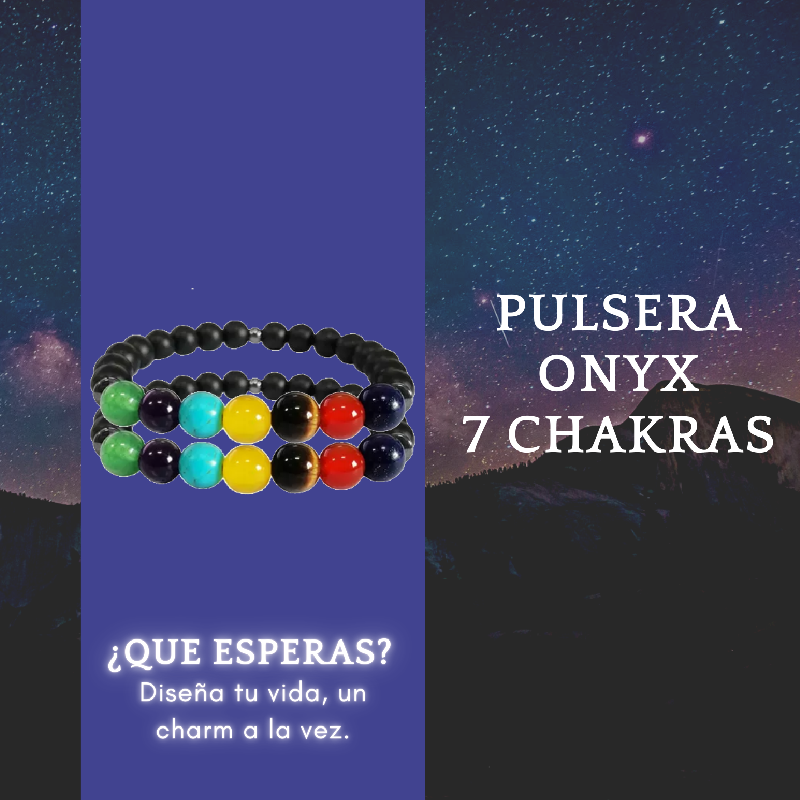 Pulsera Onyx de 7 Chakras